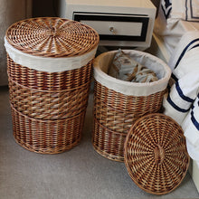 Load image into Gallery viewer, Wicker Laundry Basket Set
