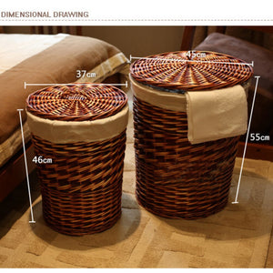 Wicker Laundry Basket Set